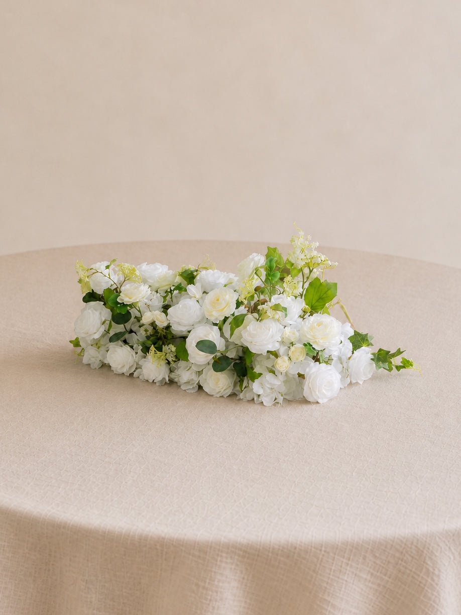 Seravelle-Long Table Centerpiece 8′10″long In Cloud Dance White for Wedding&amp;Events
