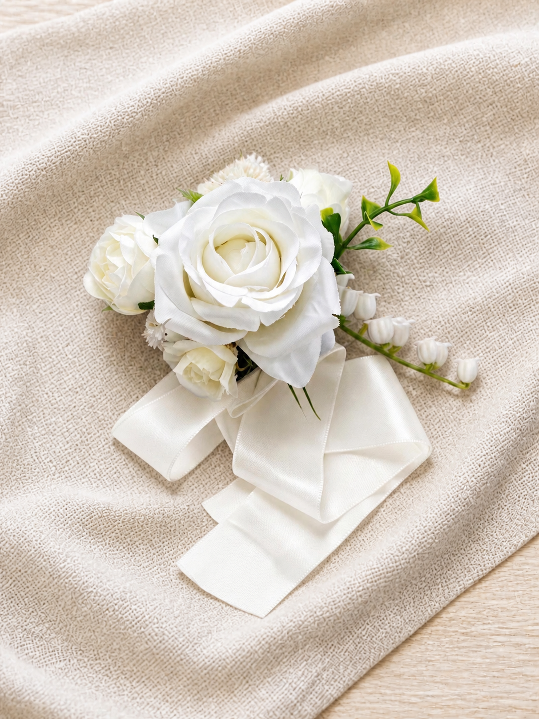 Seravelle-Wrist Corsage in Cloud Dancer White(Set of 6)