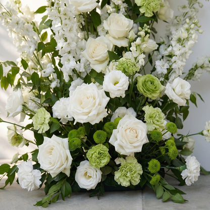 White Green Rose Calla Lily Wedding Background Arch Pillar Decorative Flower Row Excluding Frame