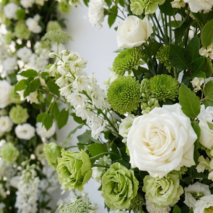 White Green Rose Calla Lily Wedding Background Arch Pillar Decorative Flower Row Excluding Frame