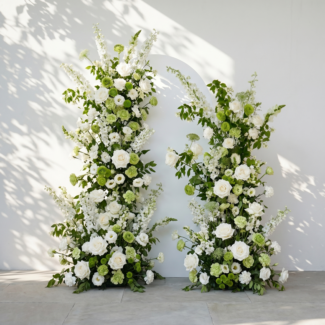 White Green Rose Calla Lily Wedding Background Arch Pillar Decorative Flower Row Excluding Frame