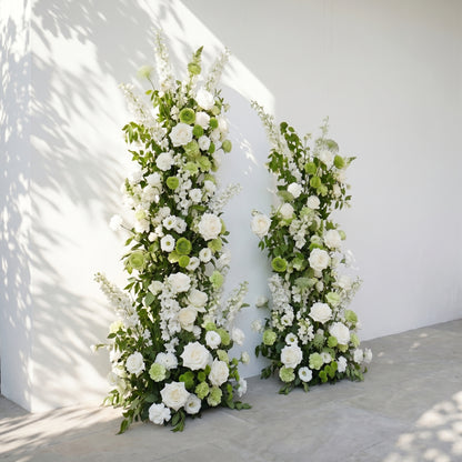 White Green Rose Calla Lily Wedding Background Arch Pillar Decorative Flower Row Excluding Frame