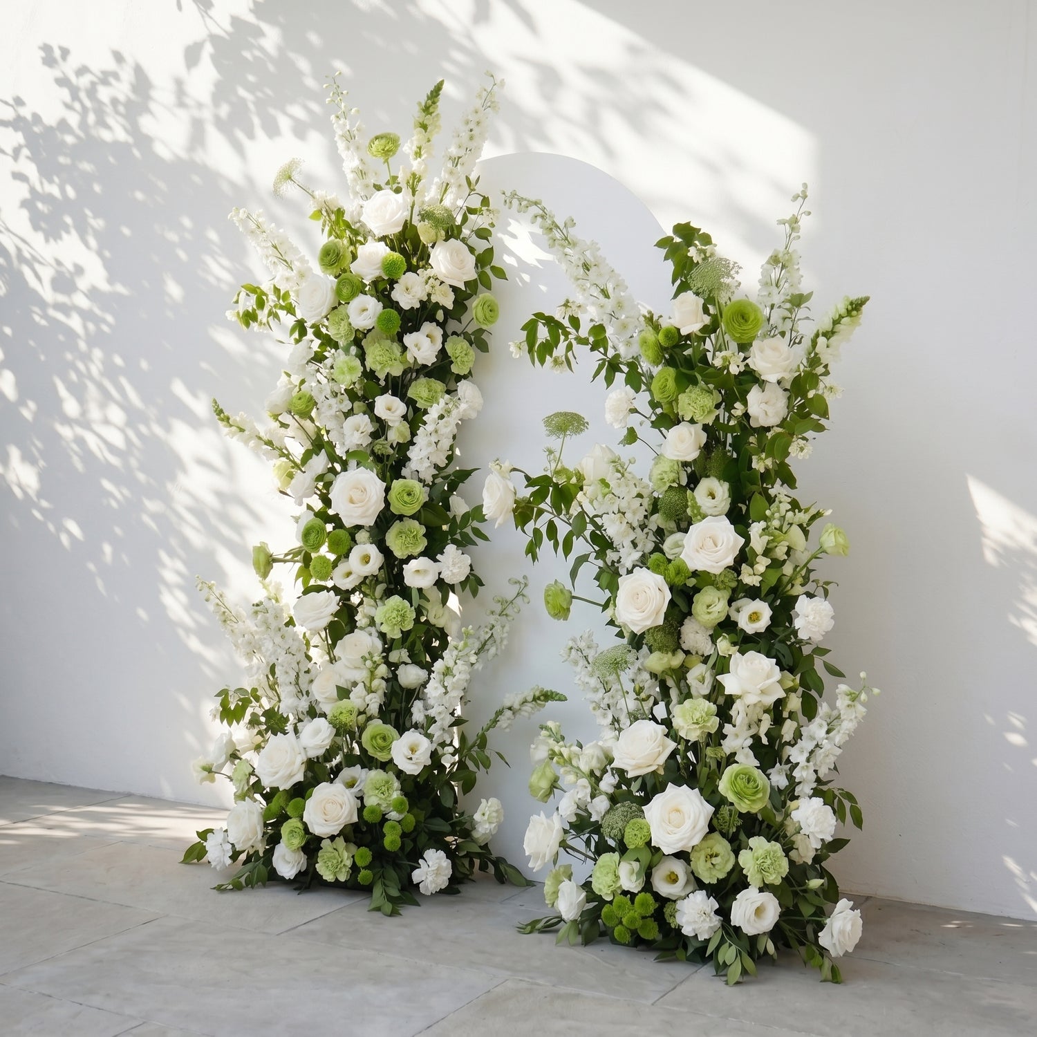 White Green Rose Calla Lily Wedding Background Arch Pillar Decorative Flower Row Excluding Frame