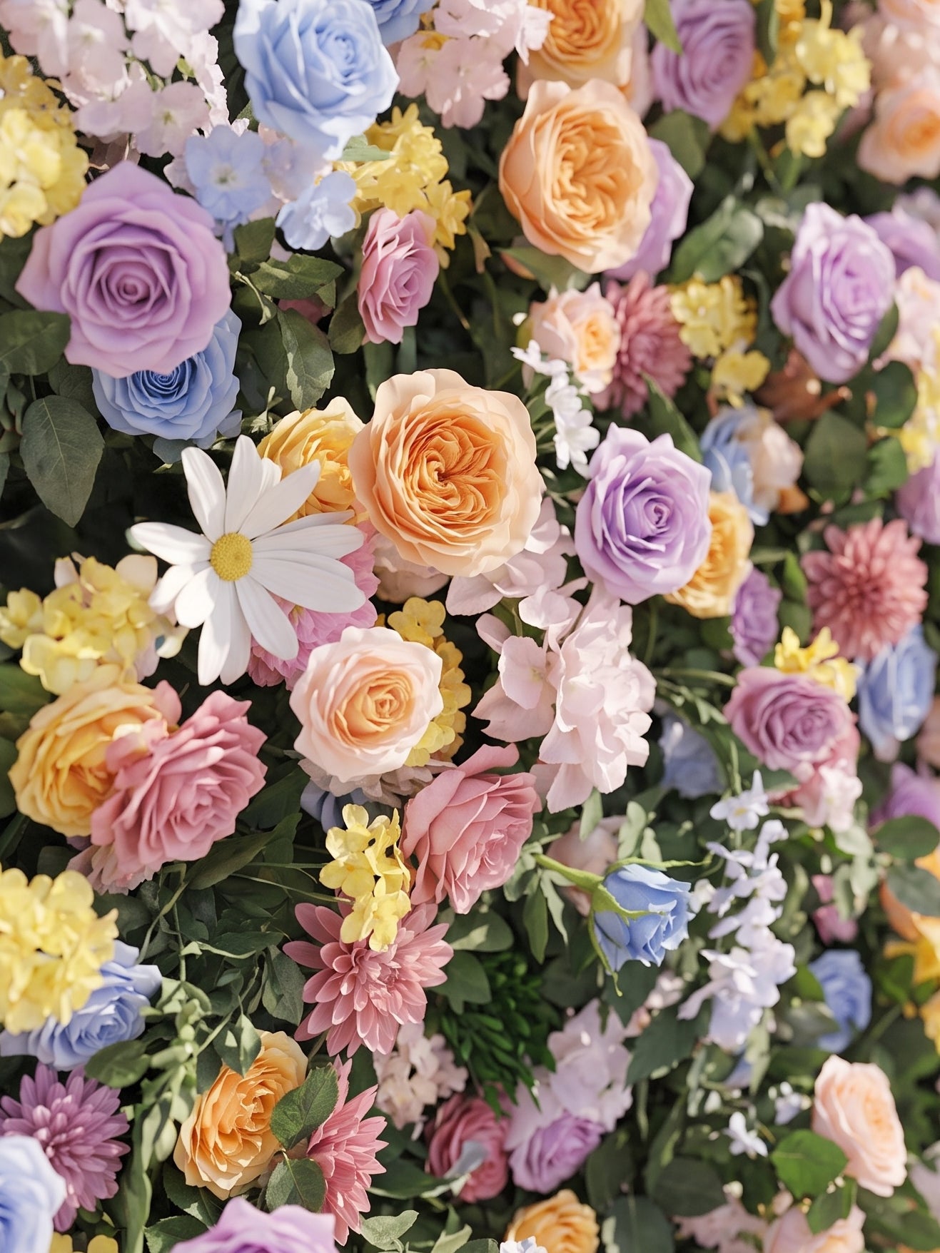 Sirenella 5D Fabric Artificial rolling up curtain flower wall — floral detail