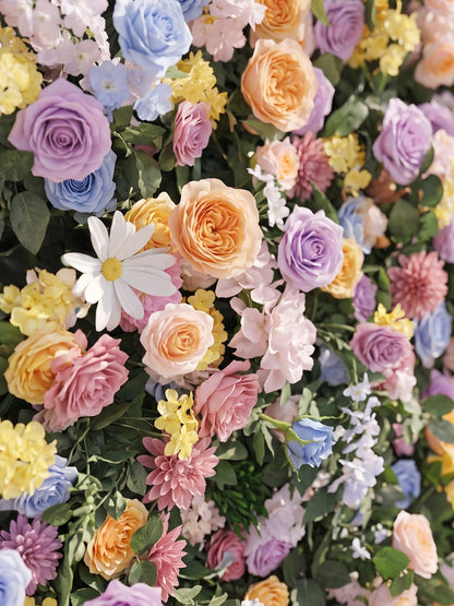 Sirenella 5D Fabric Artificial rolling up curtain flower wall — floral detail