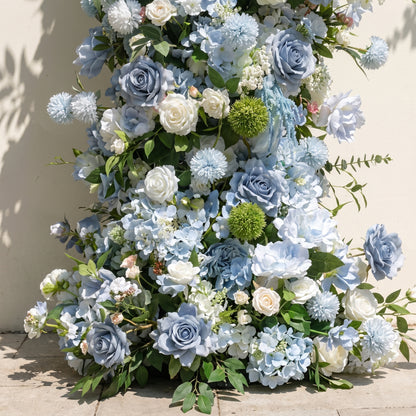 Sirenette: Classic Popular Blue Roses Flower Arch with Greenery for Weddings&amp;Event Decor Including Frame sirenette detail 2