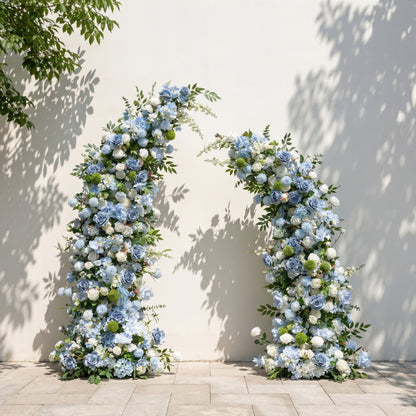Sirenette: Classic Popular Blue Roses Flower Arch with Greenery for Weddings&amp;Event Decor Including Frame sirenette front