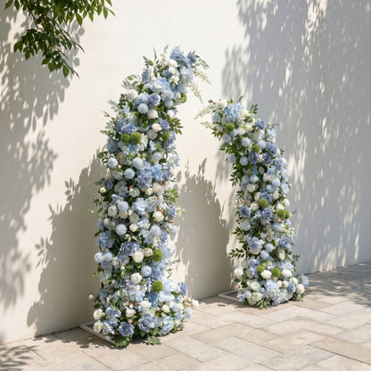 Sirenette: Classic Popular Blue Roses Flower Arch with Greenery for Weddings&amp;Event Decor Including Frame sirenette left