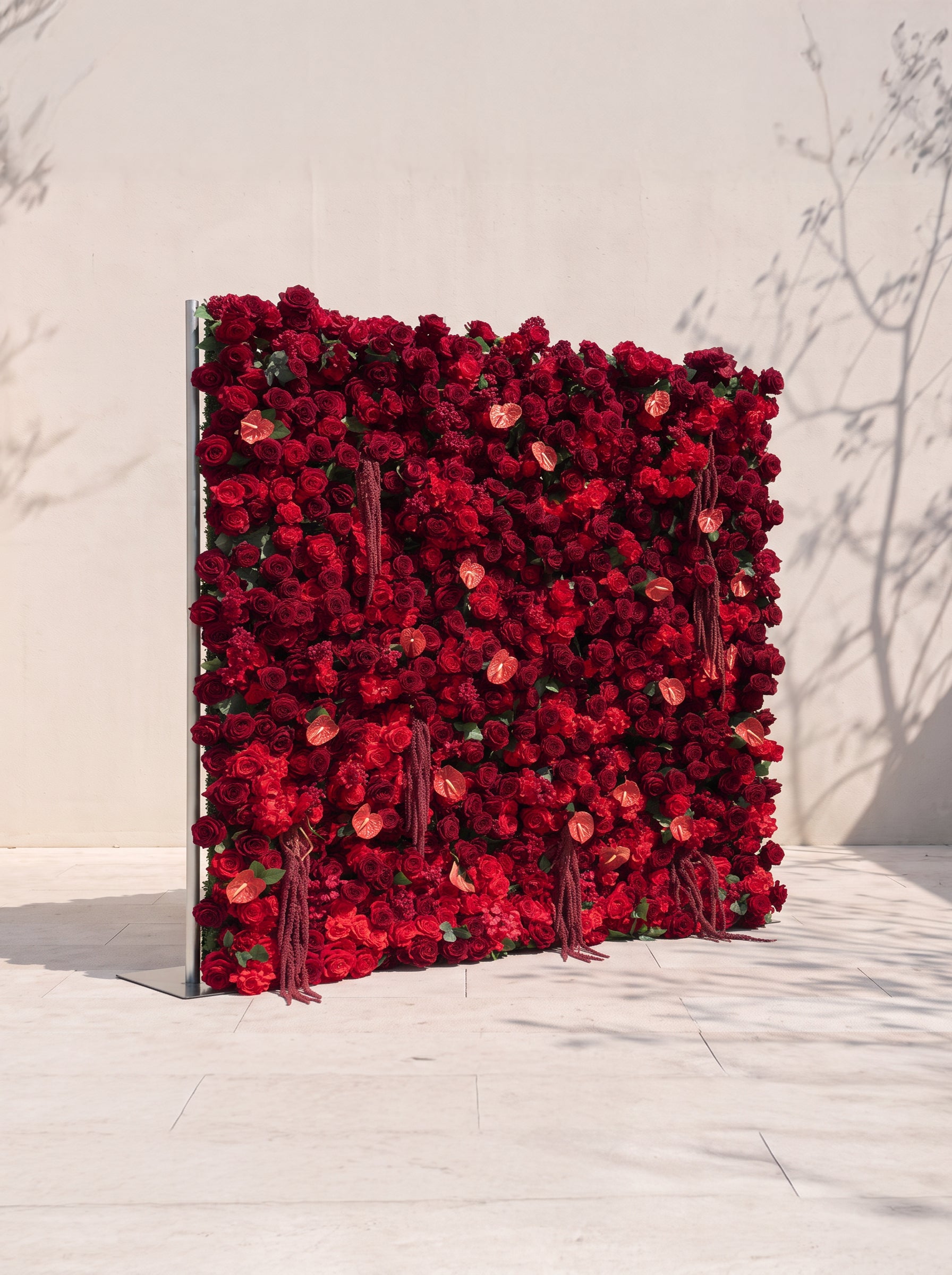 Solelia 5D Fabric Artificial rolling up curtain flower wall — left view