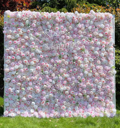 Sophia：4D Fabric Artificial rolling up curtain flower wall