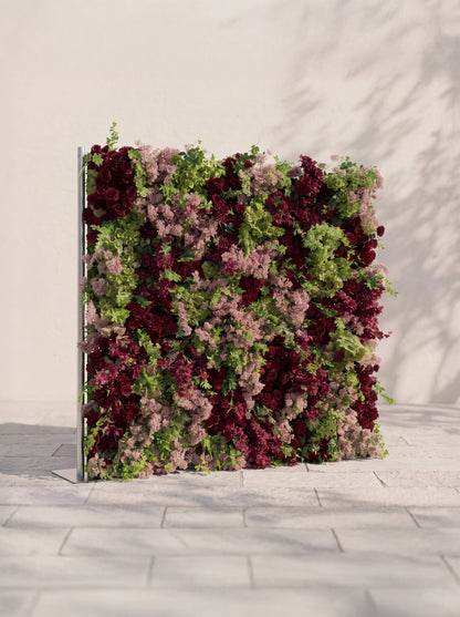 Sorelavia 5D Fabric Artificial rolling up curtain flower wall — left view