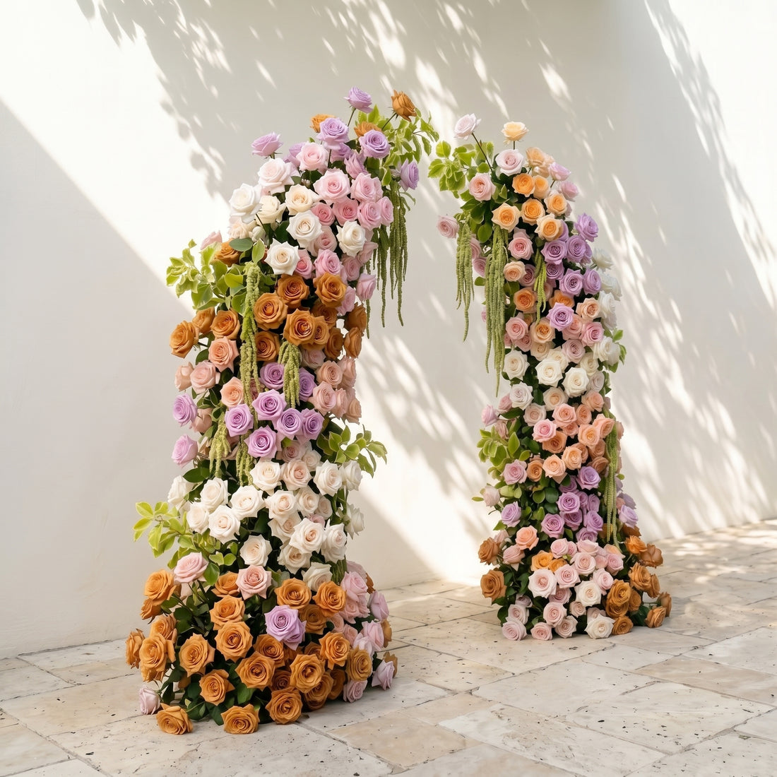 Sorelmora Horn Arch: Colorful Flower Arch in mixed color for Luxury Garden Weddings&amp;Events Decoration Incuding Frame