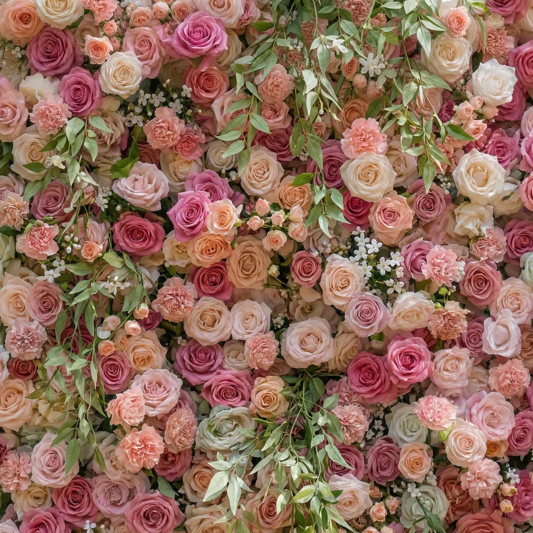 Sorev: 5D Blush Pink and Raspberry Silk Rose Flower Wall Roll-Up Fabric Backdrop for Forest Weddings &amp; Parties