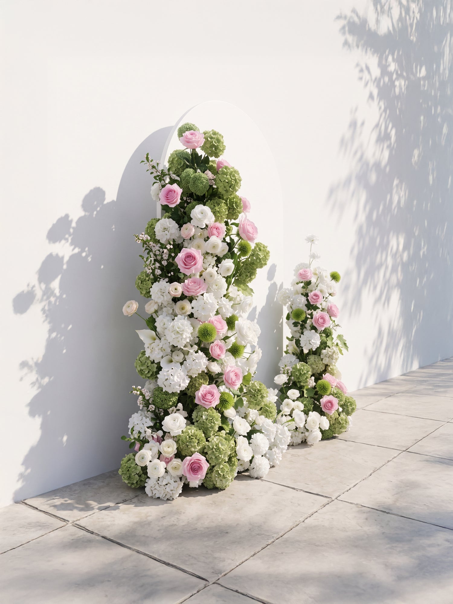 Stelbelle:  Wedding Background Arch Pillar Decorative Flower Row Excluding Frame — left view