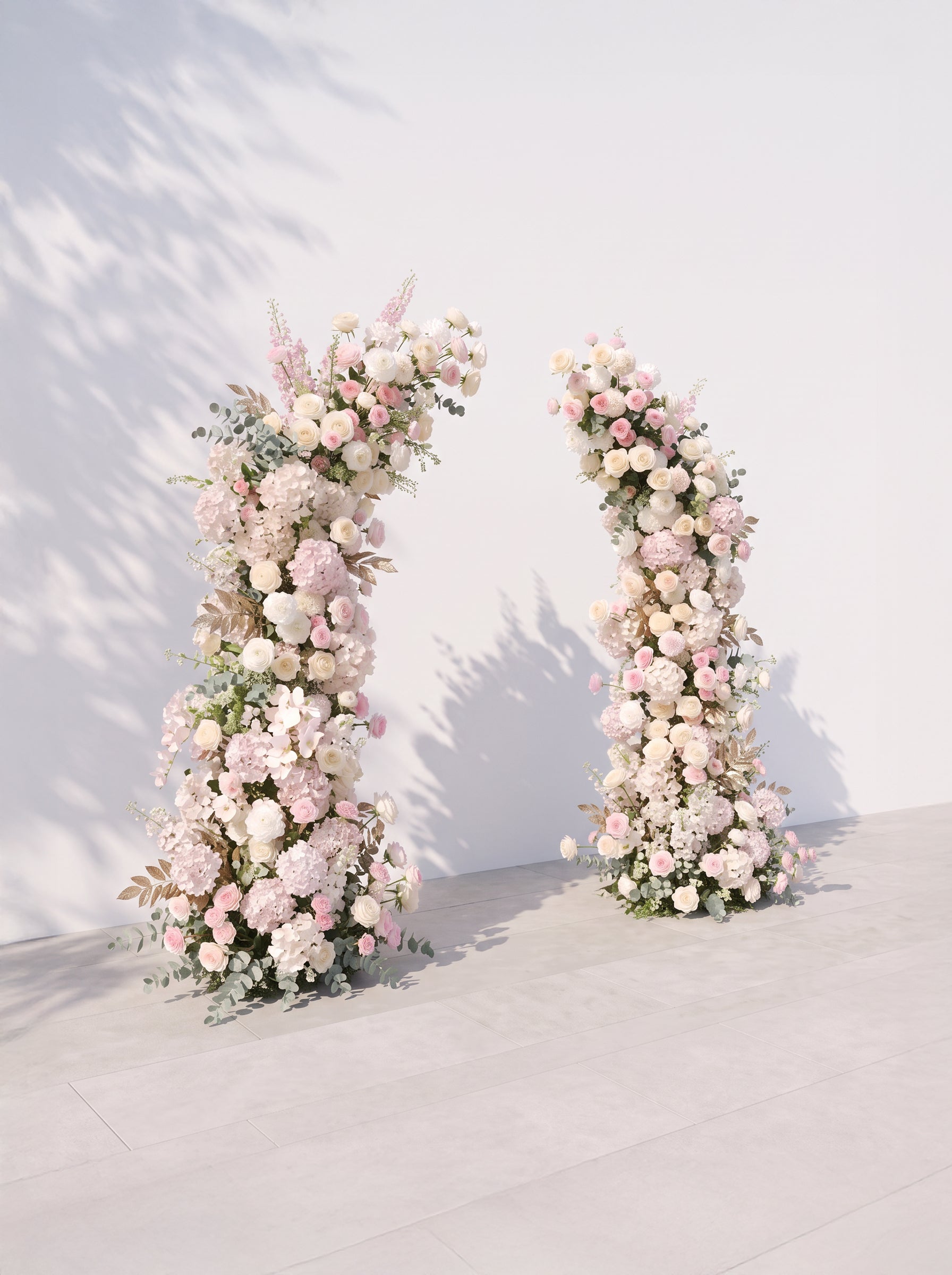 Stelella Luxury Horn Shaped Flower Arch with Frame for Wedding Party Event Backdrop Decoration — left view