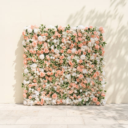 Stelsira: Luxury 4D Pink&amp;WhiteWedding Flower wall with Pink Roses&amp;Greenery for Wedding&amp;Event Decor stelsira front