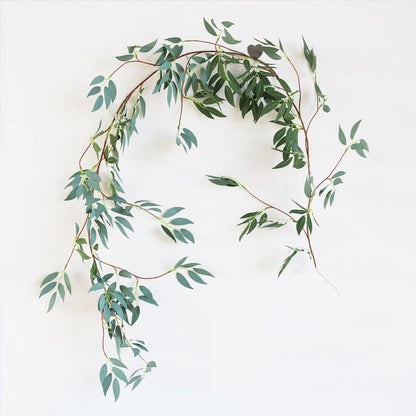 69 InchesGreen Ivy Vine Eucalyptus Begonia Leaf Floral Climbing Decor for Wall Hanging