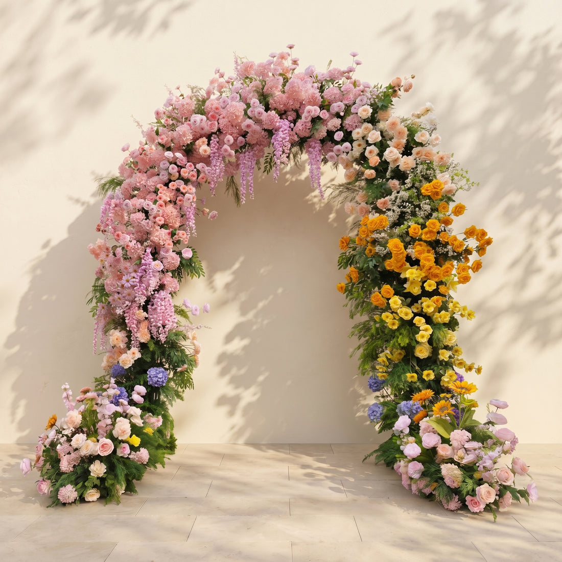 Tallora: Luxury Colorful Flower Arch with Greenery Weddings&amp;Event Decor Including Frame and 2 Aisle Flower sets tallora front