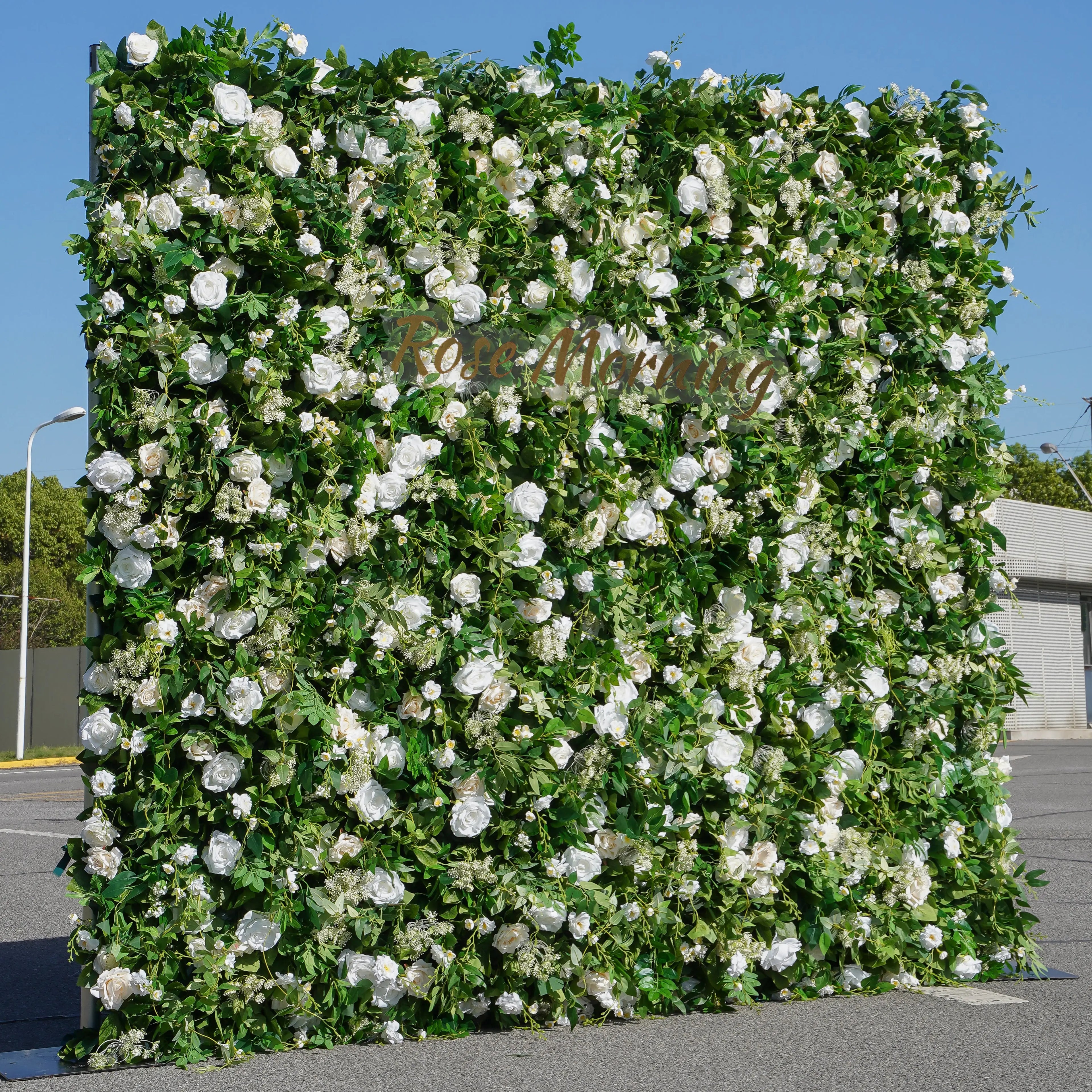 Teresa：5D  Fabric Artificial rolling up curtain flower wall