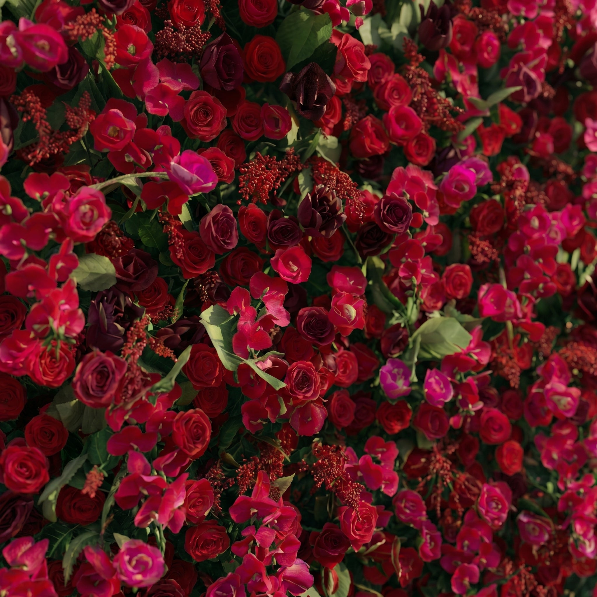 Torella:5D Luxury Burgundy Red Silk Rose Flower Wall Roll-Up Fabric Backdrop for Romantic Weddings &amp; Proposals