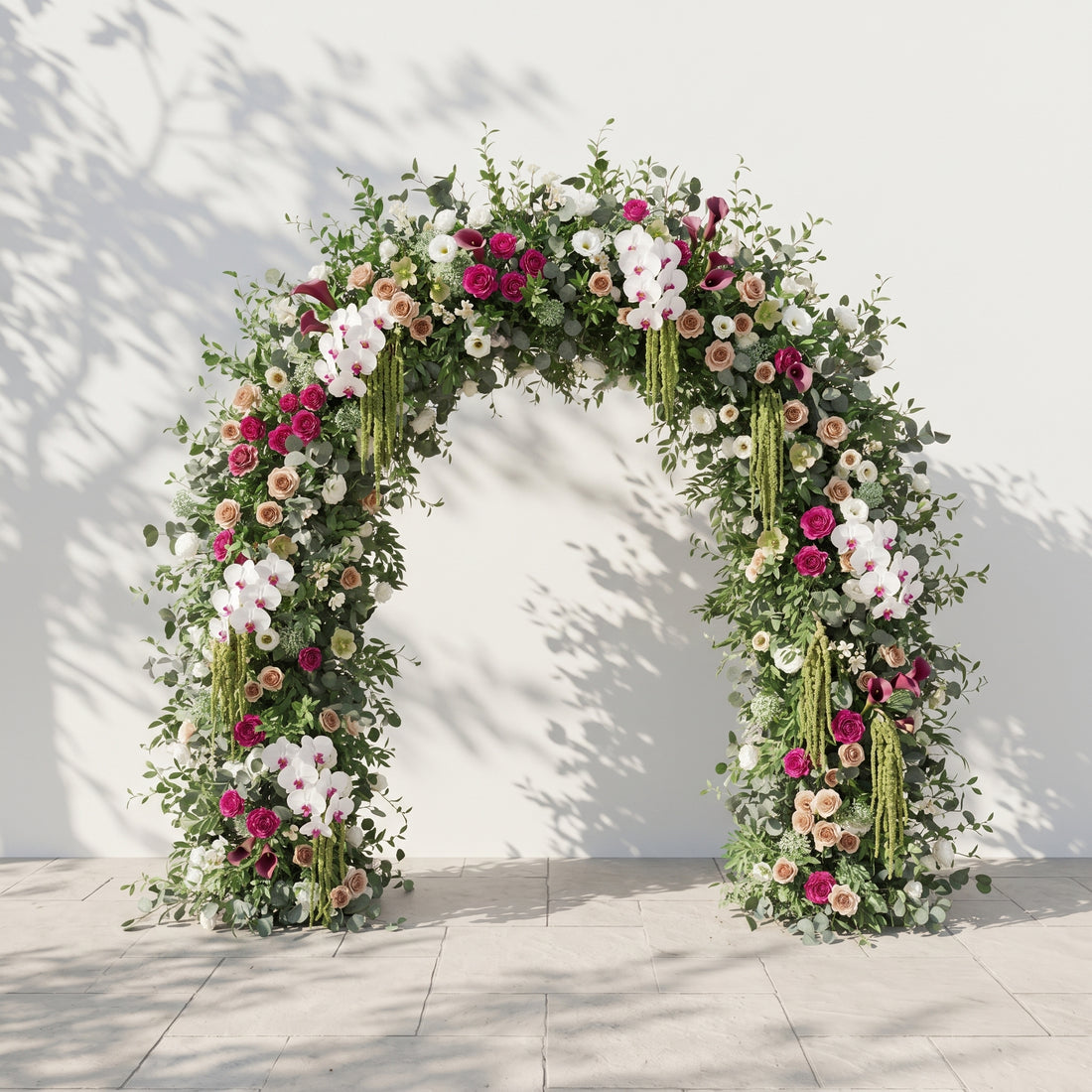 Torellar: 2026 New Luxury Green&amp;White Flower arch for Garden Weddings&amp;Events Decoration Incuding Frame