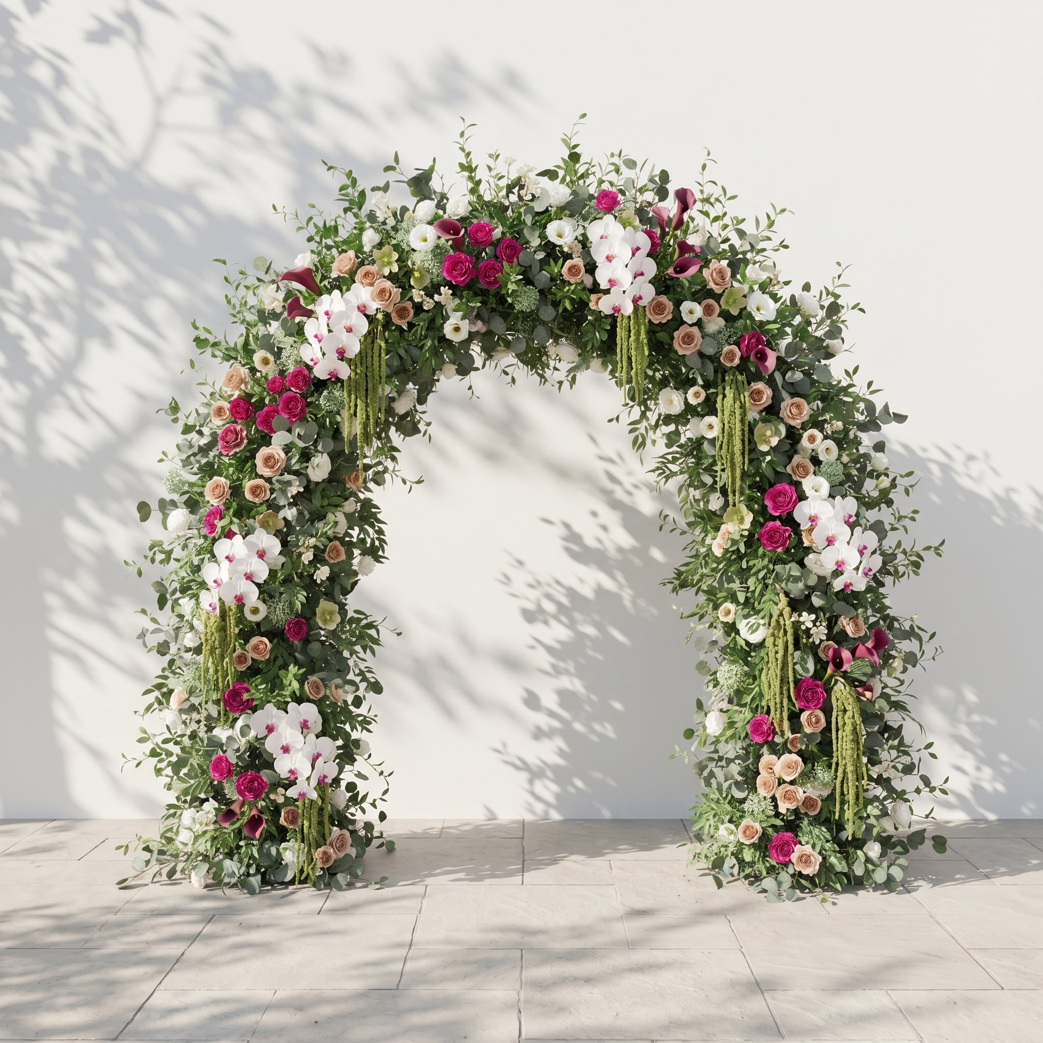 Torellar: 2026 New Luxury Green&amp;White Flower arch for Garden Weddings&amp;Events Decoration Incuding Frame