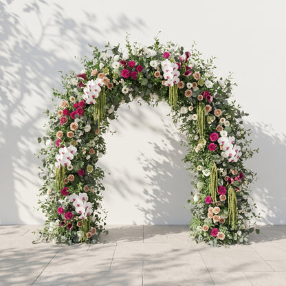 Torellar: 2026 New Luxury Green&amp;White Flower arch for Garden Weddings&amp;Events Decoration Incuding Frame
