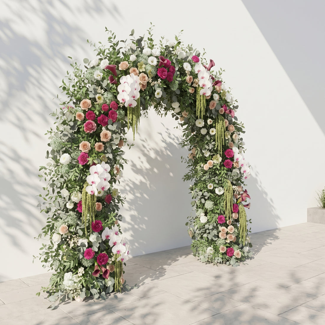Torellar: 2026 New Luxury Green&amp;White Flower arch for Garden Weddings&amp;Events Decoration Incuding Frame
