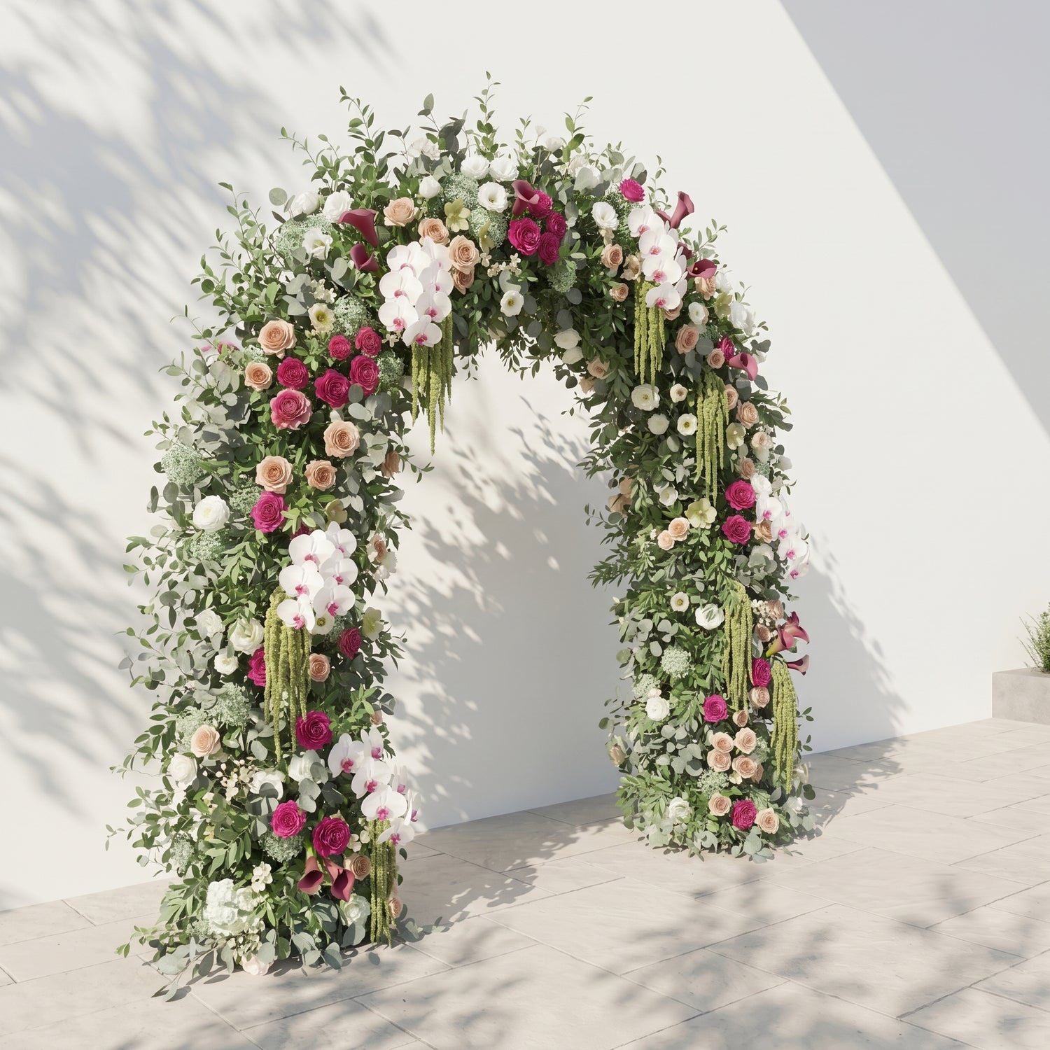Torellar: 2026 New Luxury Green&amp;White Flower arch for Garden Weddings&amp;Events Decoration Incuding Frame