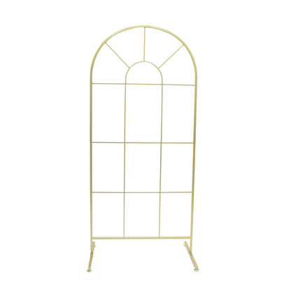 V006: French Wedding and Event Window Arch Frame Backdrop Party Stand - Gold Rose Morning
