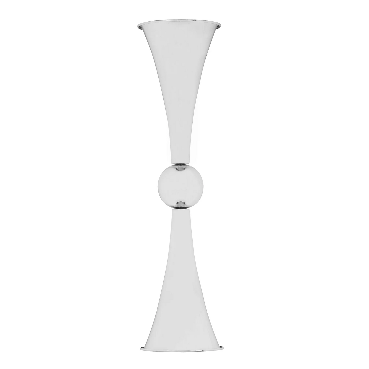 This beautiful 28-inch silver vase is perfect as a wedding table decoration. It&