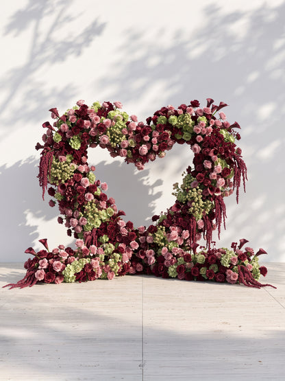 Valie:  Heart-Shaped Floral Arch for Elegant Garden Wedding &amp; Proposal Party Including 2 Runners