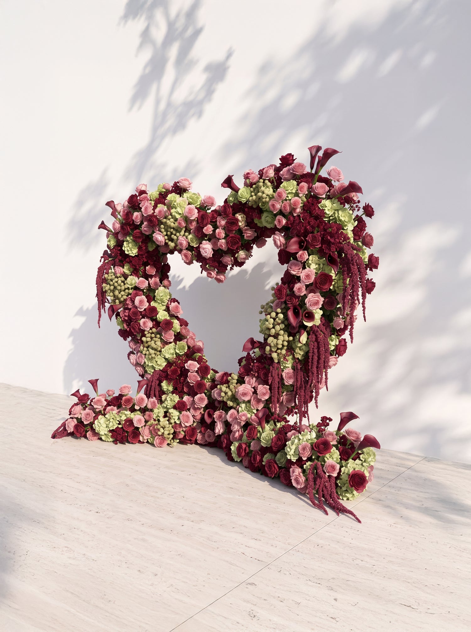 Valie:  Heart-Shaped Floral Arch for Elegant Garden Wedding &amp; Proposal Party — right view