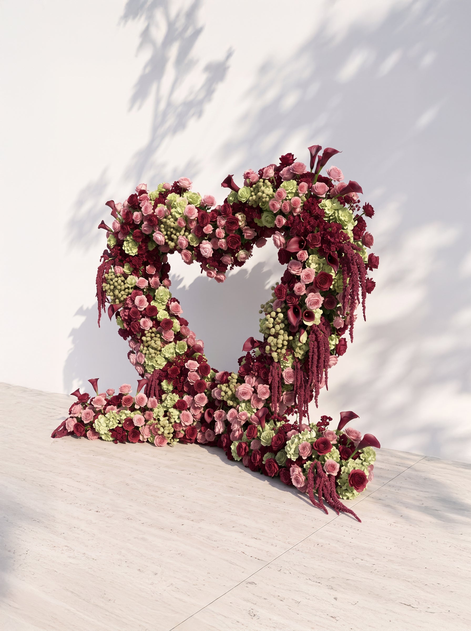 Valie:  Heart-Shaped Floral Arch for Elegant Garden Wedding &amp; Proposal Party — right view