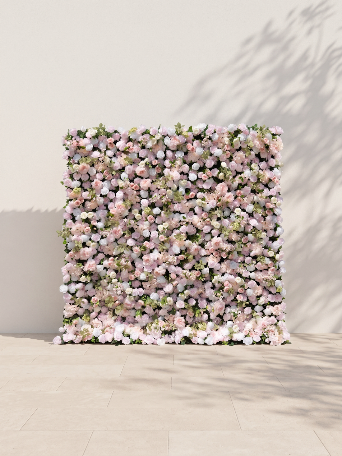 Valina 5D Fabric Artificial rolling up curtain flower wall — front view