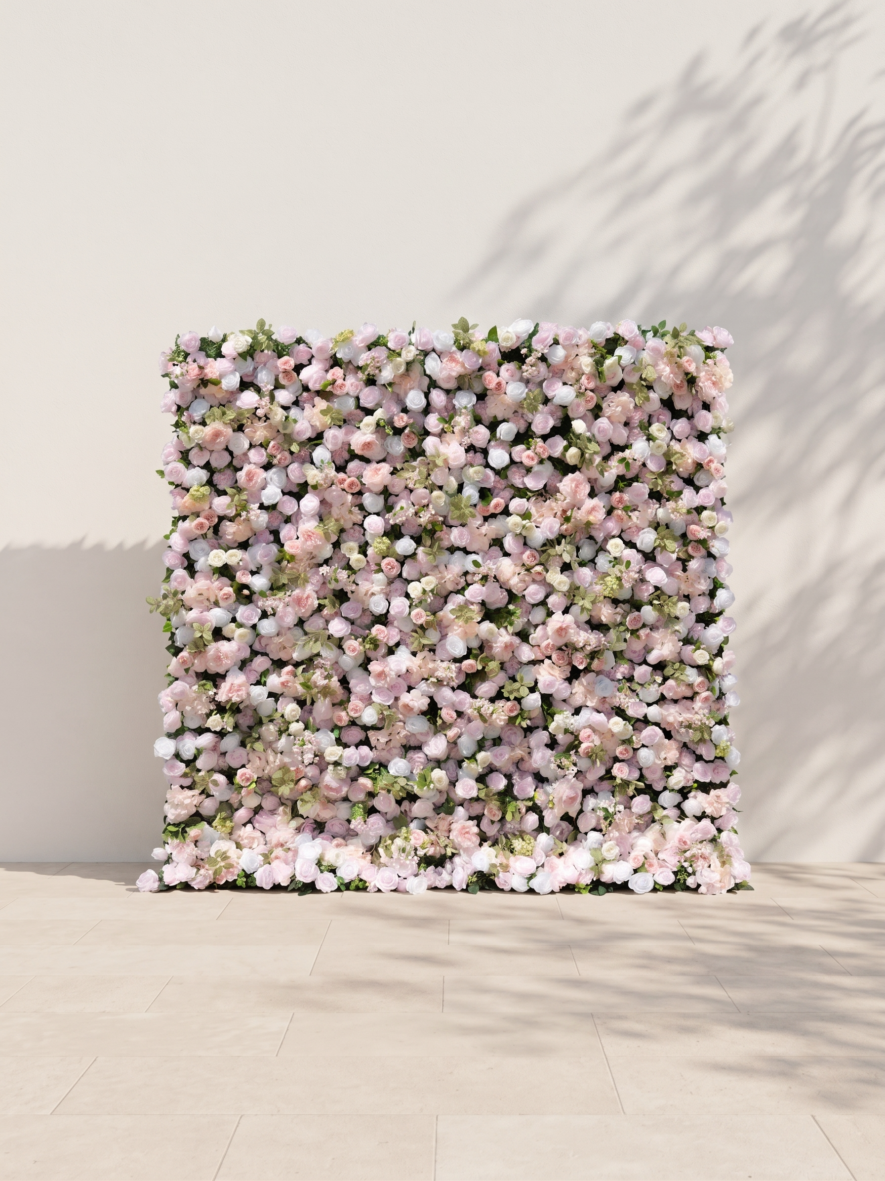 Valina 5D Fabric Artificial rolling up curtain flower wall — front view