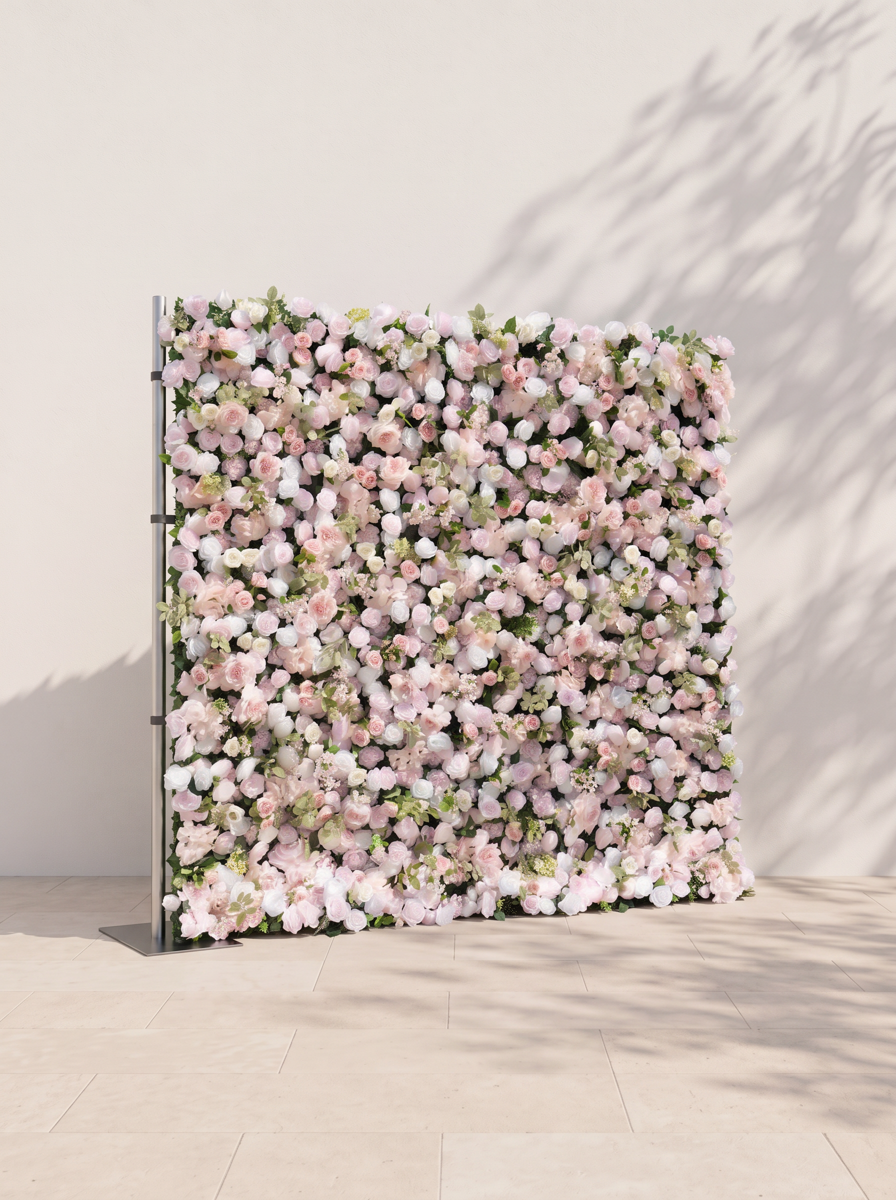 Valina 5D Fabric Artificial rolling up curtain flower wall — left view