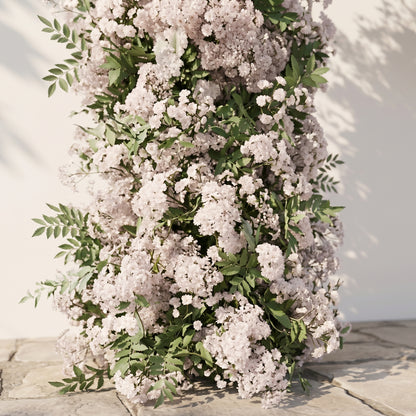 Valnella Arch: New Luxury Nude Pink Babybreath&amp;White flowers Flower arch for Elegant Weddings&amp;Events Decoration Incuding Frame