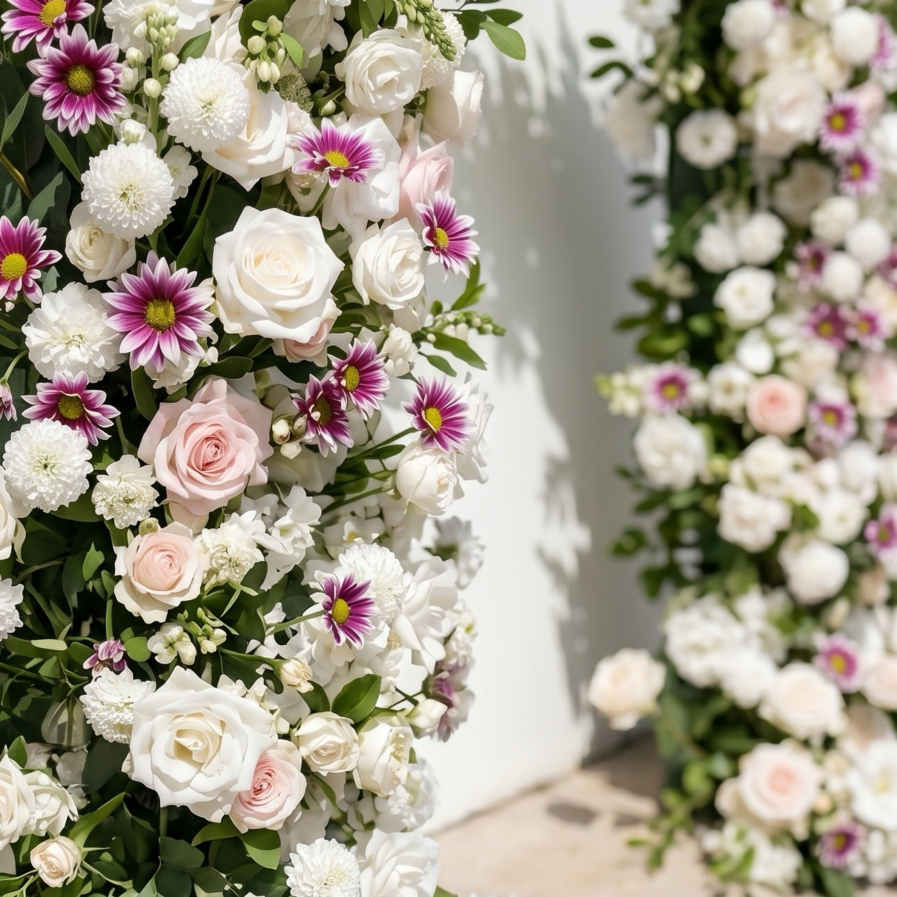 Valova: Luxury White&amp;purple Flower Arch for Wedding&amp;Event Decor Including Frame valova detail 1