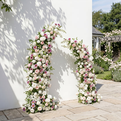 Valova: Luxury White&amp;purple Flower Arch for Wedding&amp;Event Decor Including Frame valova left