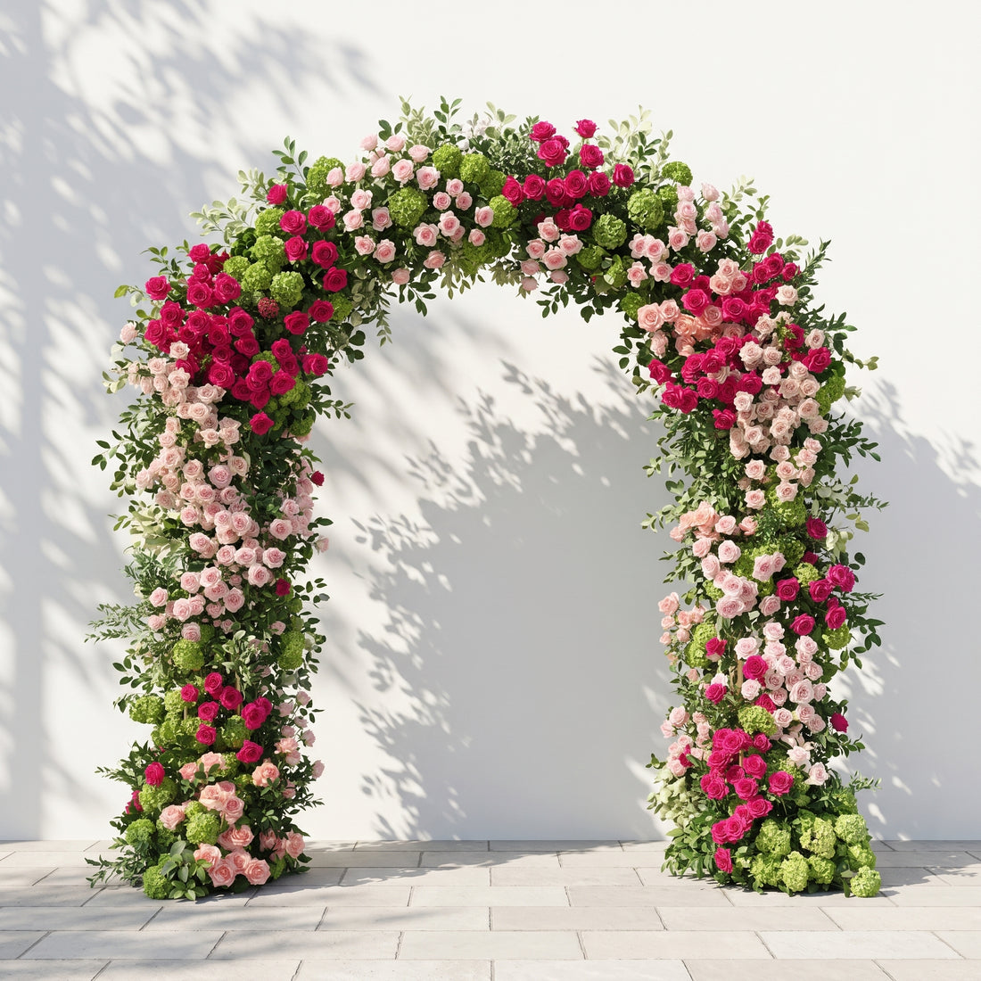 Valvia Arch: New Luxury Colorful Flower Arch with Pink and Red Roses for Outdoor Garden Weddings&amp;Events Decoration Incuding Frame