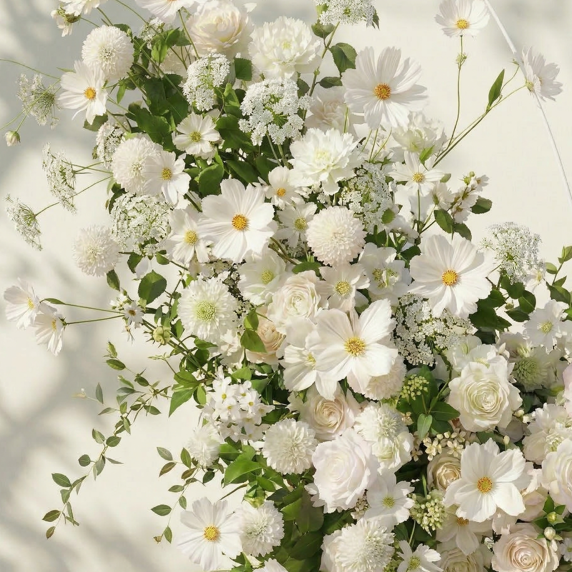 Velmora: Exquisite Ivory Butterfly-Shaped Flower Wall for Birthday &amp; Anniversary Decor