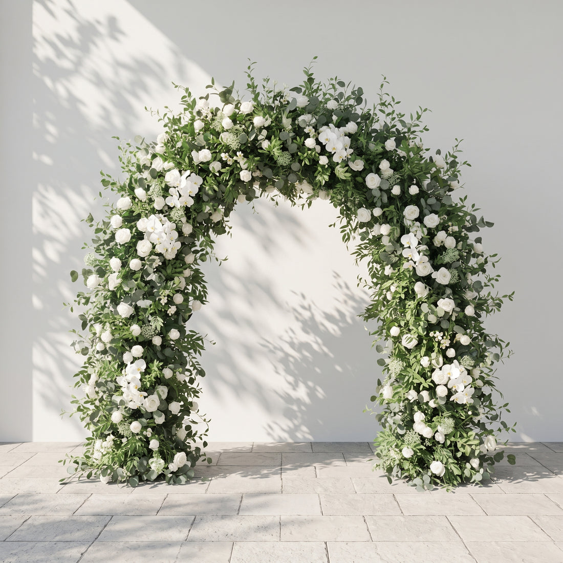Velsora Arch: New Classic White &amp; Green Flower Arch for Luxury Weddings&amp;Events Decoration Incuding Frame
