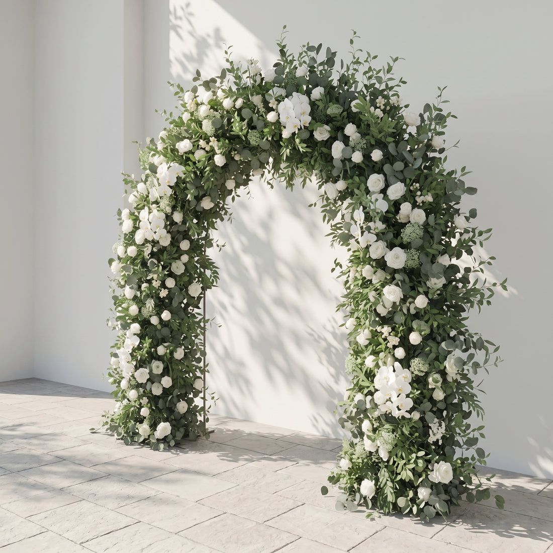 Velsora Arch: New Classic White &amp; Green Flower Arch for Luxury Weddings&amp;Events Decoration Incuding Frame