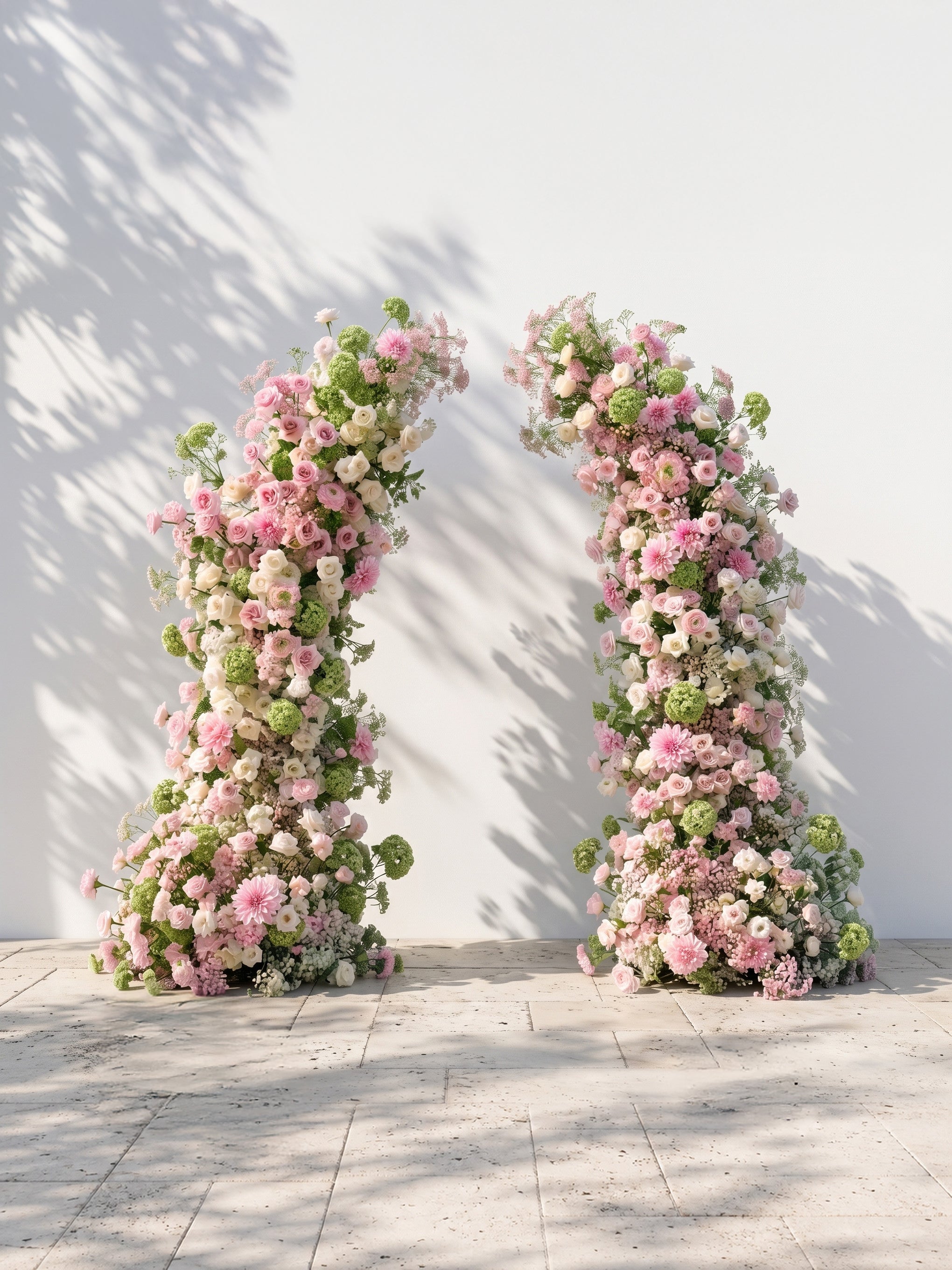 Velvella Luxury Horn Shaped Flower Arch with Frame for Wedding Party Event Backdrop Decoration — front view