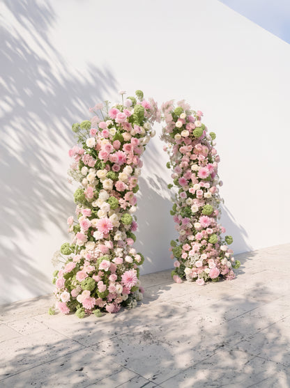 Velvella Luxury Horn Shaped Flower Arch with Frame for Wedding Party Event Backdrop Decoration — left view