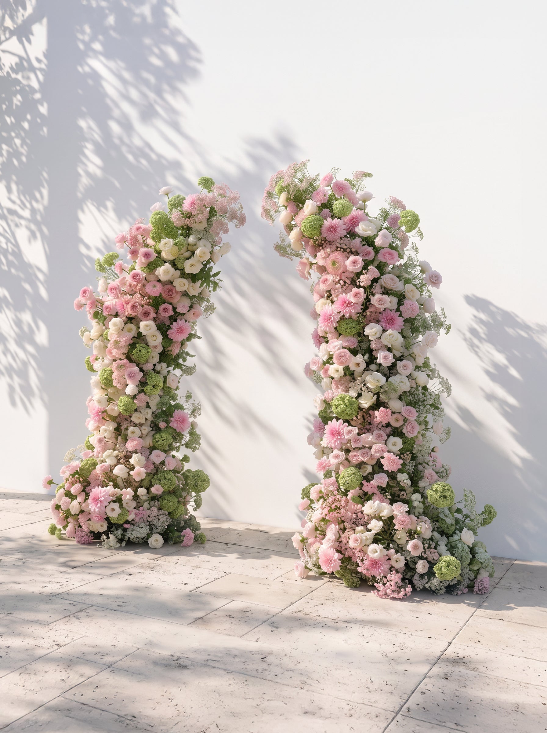 Velvella Luxury Horn Shaped Flower Arch with Frame for Wedding Party Event Backdrop Decoration — right view