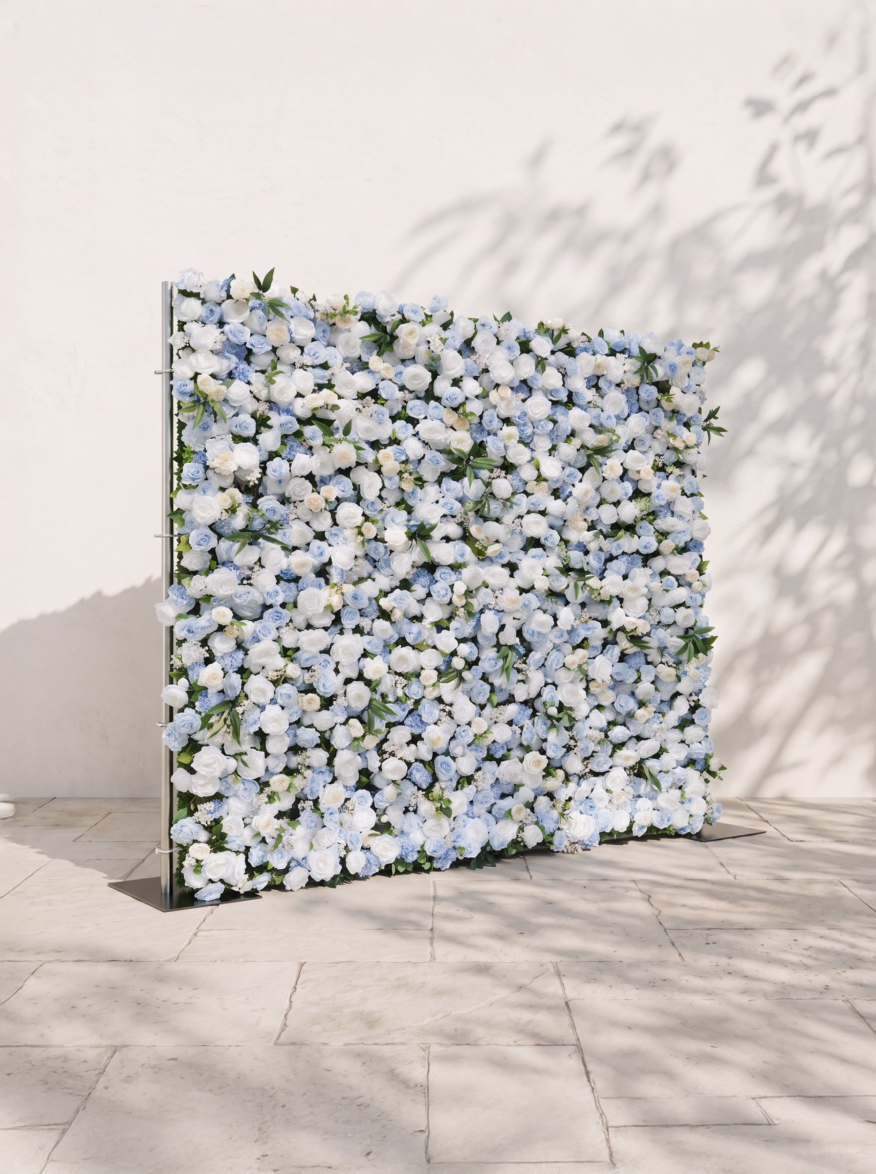 Velyra 5D Fabric Artificial rolling up curtain flower wall — left view