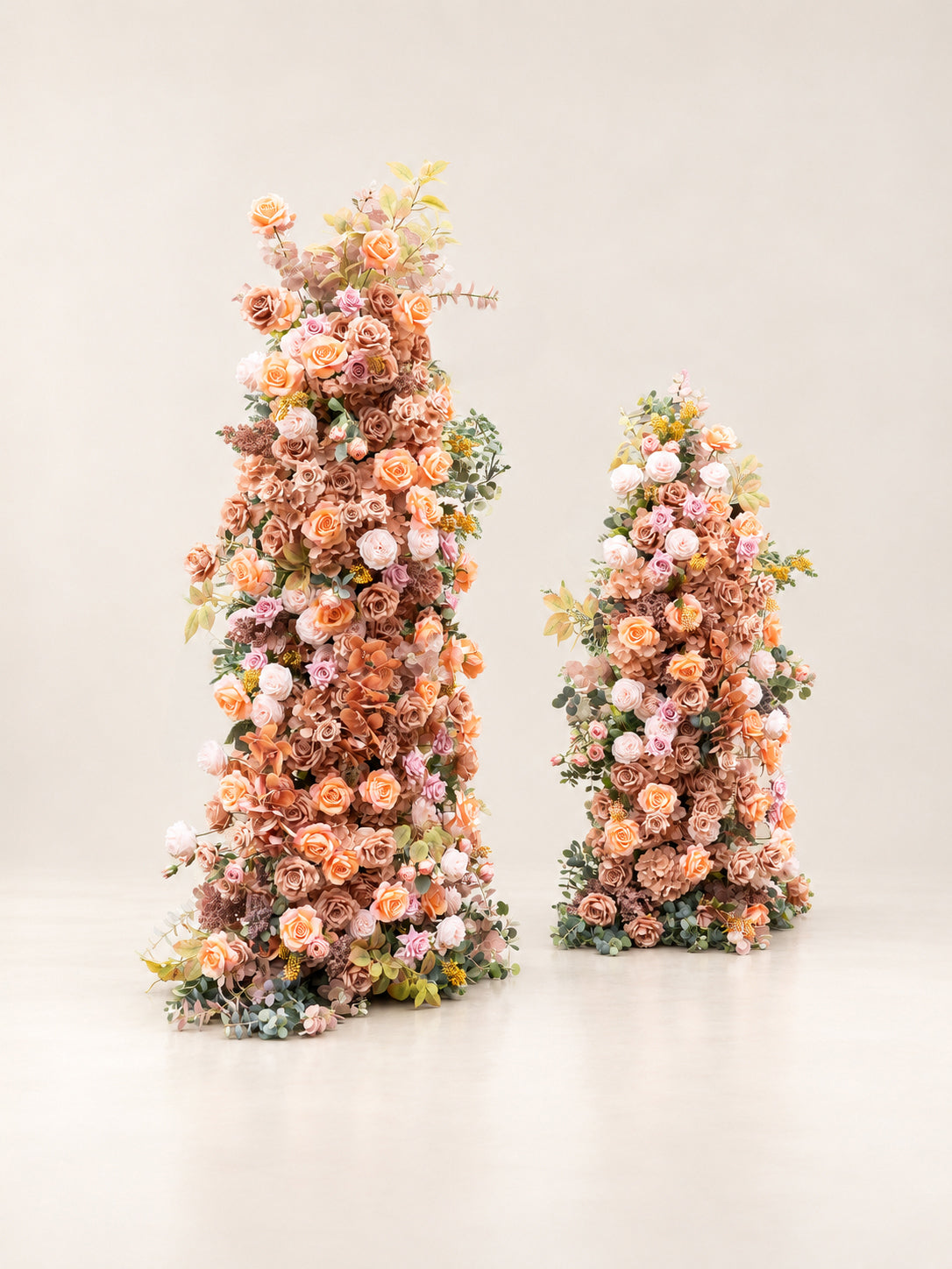 Vanya: Mix Color Rose Wedding Background Arch KT Backdrop Decorative Flower Row Excludes Frame