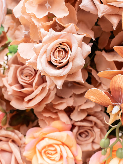 Vanya: Mix Color Rose Wedding Background Arch KT Backdrop Decorative Flower Row Excludes Frame